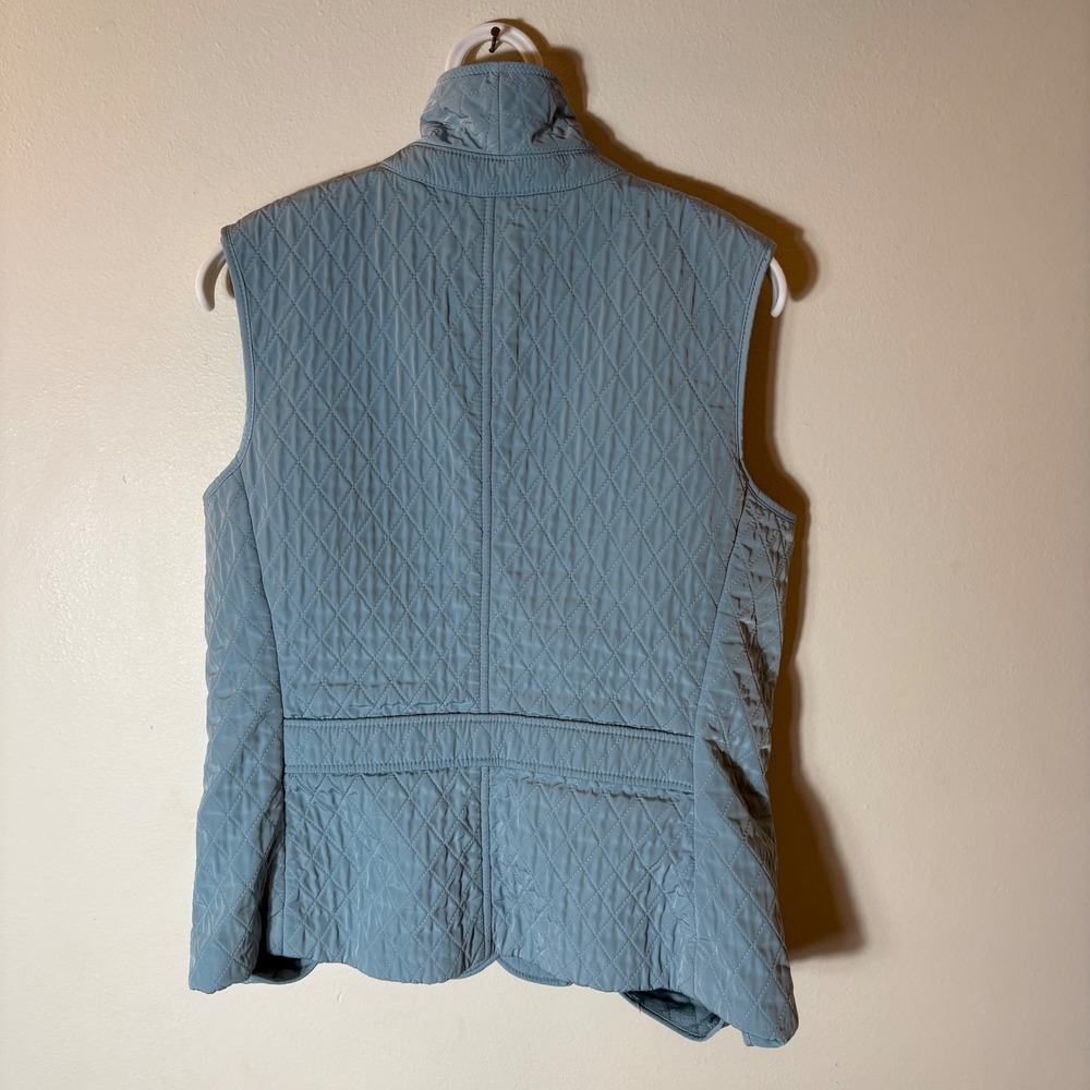 Talbots Quilted Vest Women's Blue Snap Front Pockets Collar Size Small - Picture 4 of 6